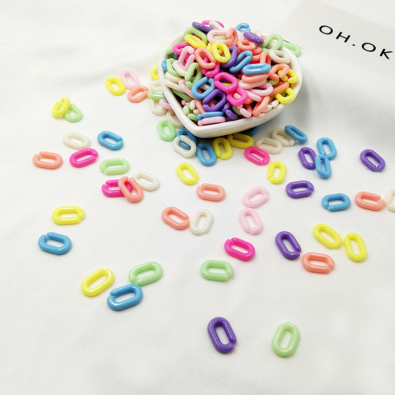 跨境专供 9x14亚克力马卡龙眼镜链diy开口组链条包链手链饰品配件产品图