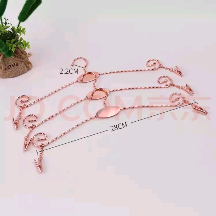 内衣架内衣夹加粗防滑文胸衣架子定制女士服装店内衣挂内裤铁夹子 新款爱梦【玫瑰金】内衣架详情图8