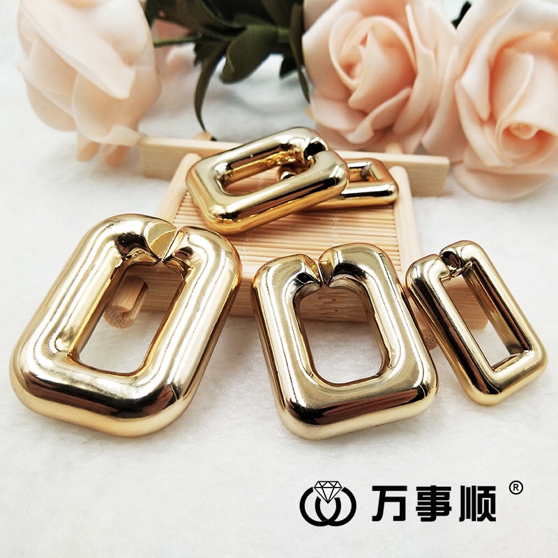 Acrylic chain opening ring UV electroplated kc gold U-shaped buckle ring diy modular chain accessory