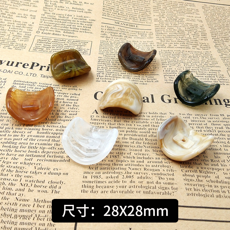 复古简约头饰双色效果头绳皮筋发夹包扣diy饰品配件批发产品图