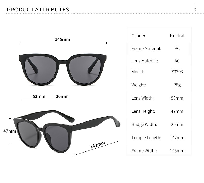 2020新款时尚猫眼街拍太阳镜 ins个性奶茶色墨镜明星同款太阳眼镜详情图9