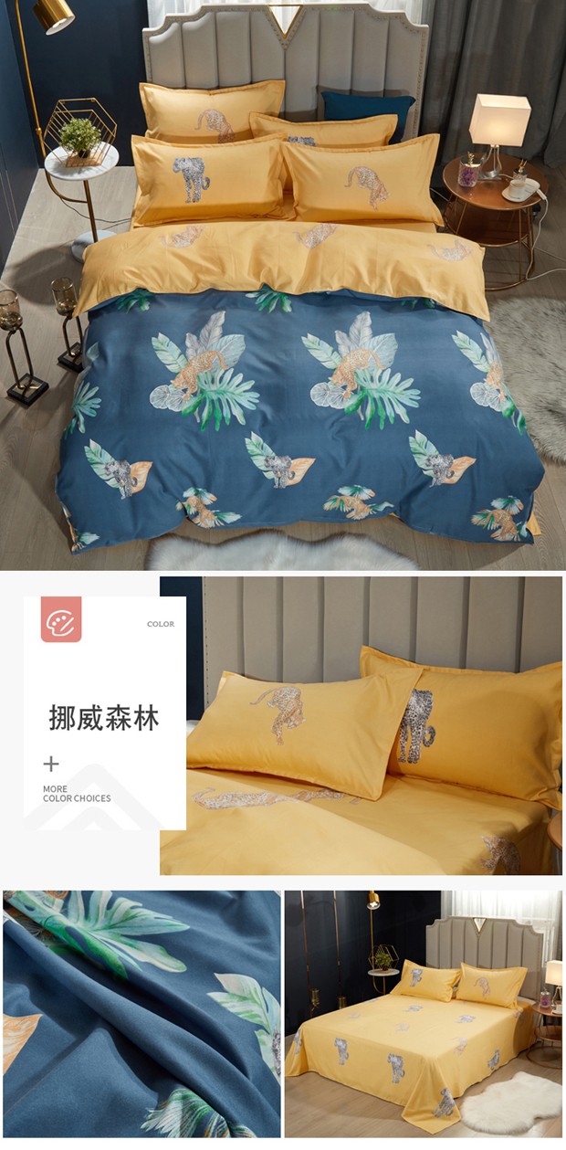 地摊爆款秋冬季生态磨毛四件套加厚大版花德芙棉四件套详情图2