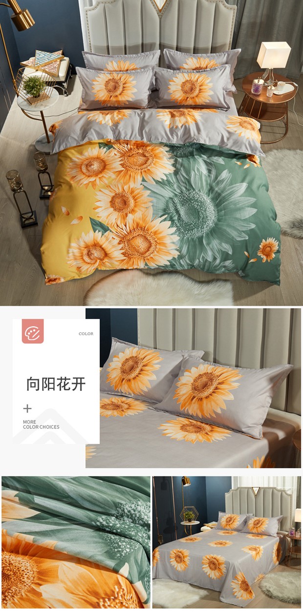 地摊爆款秋冬季生态磨毛四件套加厚大版花德芙棉四件套详情图6