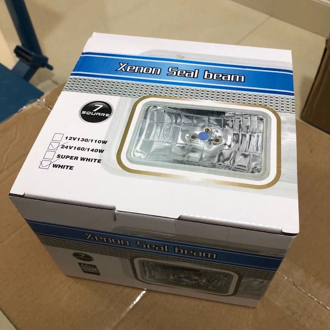Halogen lamp cup 24V for truck headlights, 7-inch square three-plug round lamp cup ultra-bright truck headlights undefined