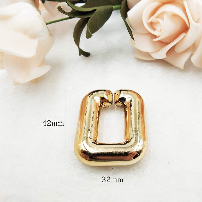 Acrylic chain opening ring UV electroplated kc gold U-shaped buckle ring diy modular chain accessory details Picture