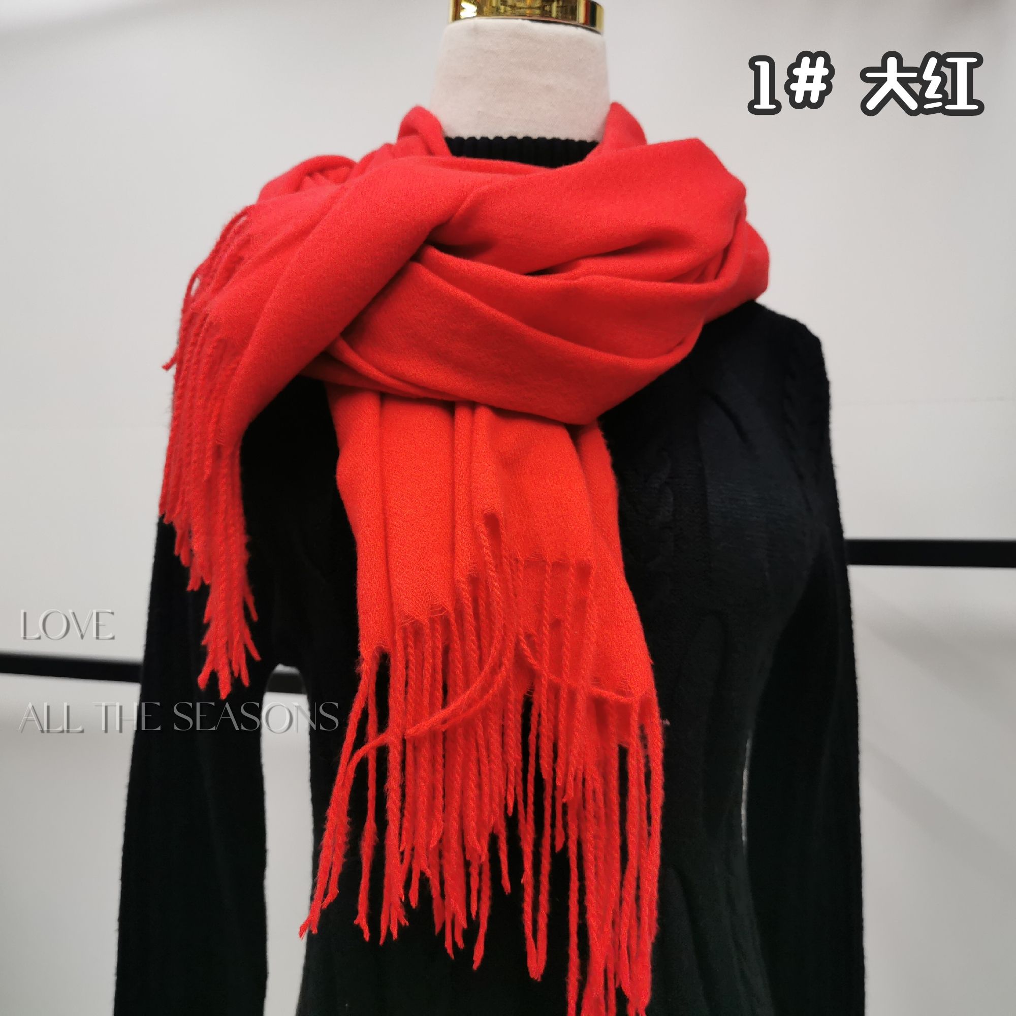 Autumn And Winter Men's And Women's Solid Color Soft Thick Scarf Shawl Wholesale More Than 30 Colors Can Be Selected To Accompany The Annual Gathering Hand Ceremony Item Picture