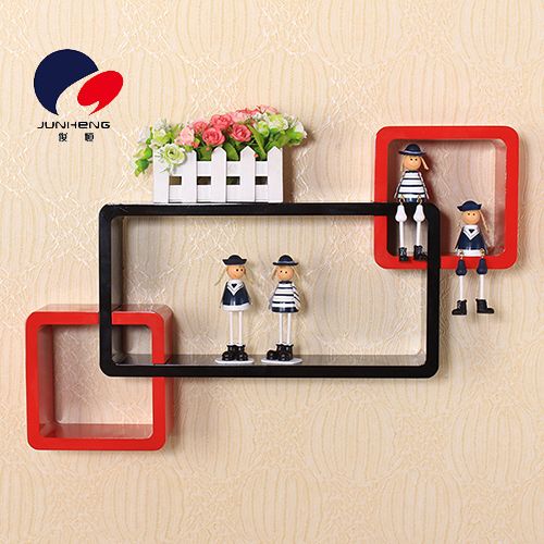 A long two-face wall decorative shelf Wall shelf Mediterranean style crafts Creative lattice decorative shelf 1211 thumbnail