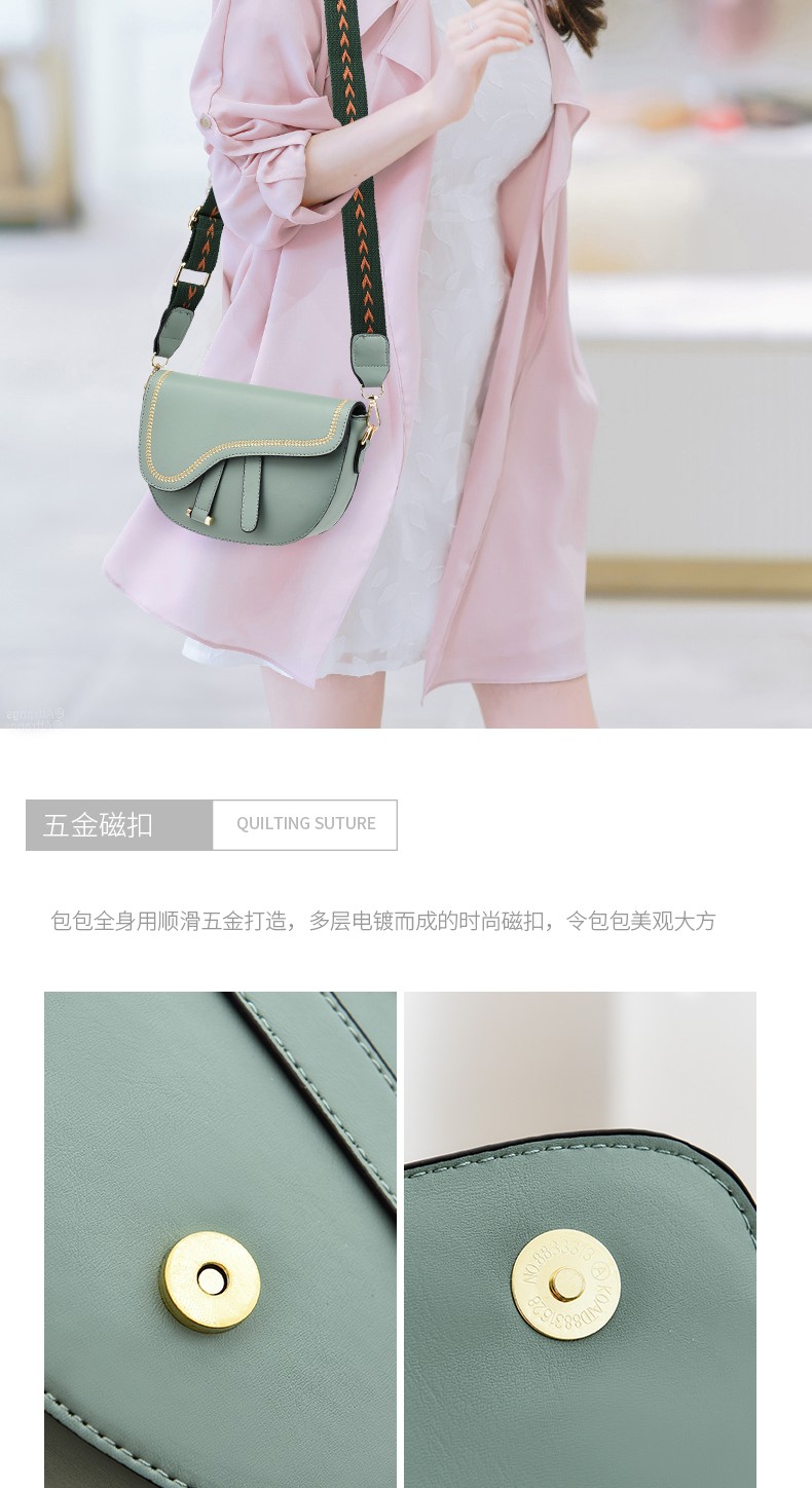 Super popular creative saddle bag for women 2020 Spring/Summer new wide shoulder strap crossbody single-shoulder bag for women direct sales from the manufacturer detail image 1