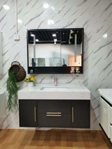 卫浴现代简约PVC浴室柜组合洗脸洗手盆柜面池洗漱台卫生间小户型