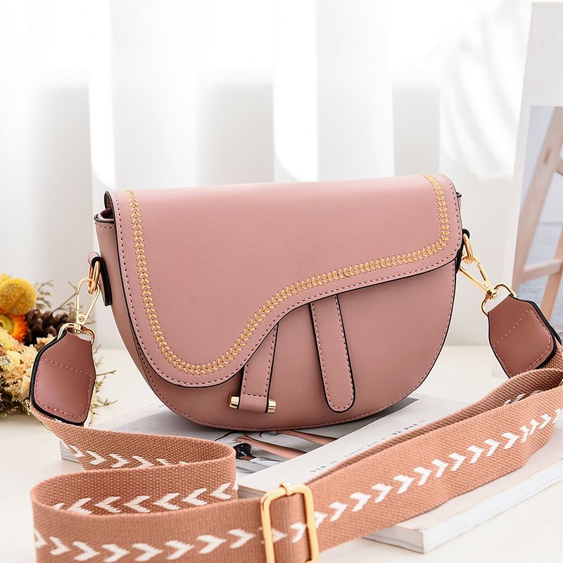 Super popular creative saddle bag for women 2020 Spring/Summer new wide shoulder strap crossbody single-shoulder bag for women direct sales from the manufacturer Specification image