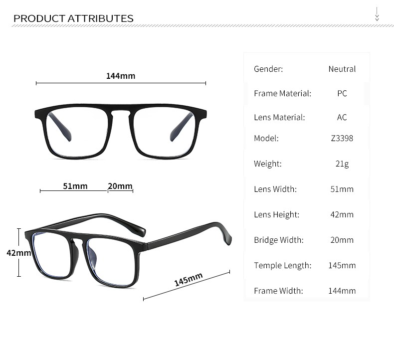New Korean-style fashionable large-frame transparent flat light glasses for cross-border street photography, the same slimming glasses frame as the popular ones detail image 10