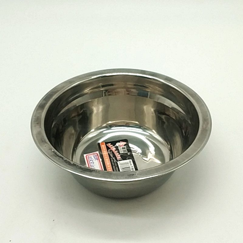 18cm不锈钢盆圆形家用汤油盆洗菜盆食堂铁盆子不锈钢碗白底实物图