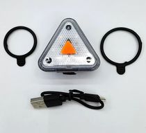 HYD-009USB charging creative triangle bike taillight Mountain bike electric bike LED warning light