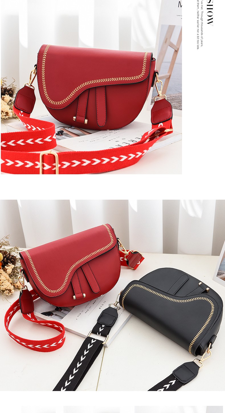 Super popular creative saddle bag for women 2020 Spring/Summer new wide shoulder strap crossbody single-shoulder bag for women direct sales from the manufacturer detail image 17