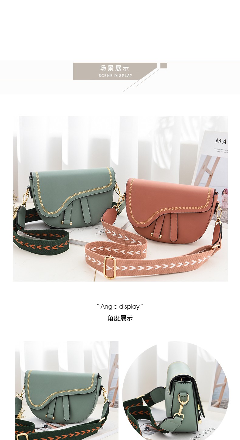Super popular creative saddle bag for women 2020 Spring/Summer new wide shoulder strap crossbody single-shoulder bag for women direct sales from the manufacturer detail image 7