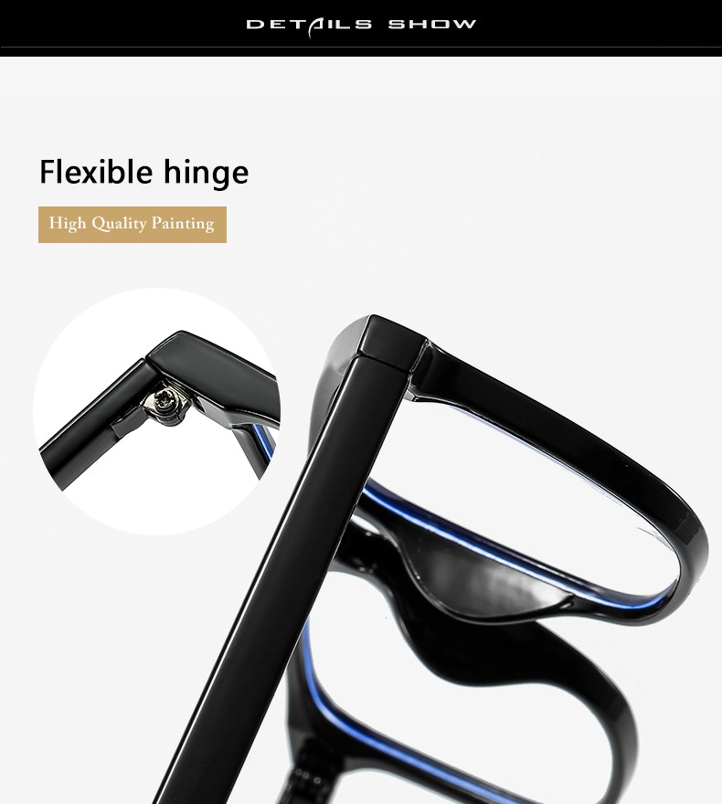 New Korean-style fashionable large-frame transparent flat light glasses for cross-border street photography, the same slimming glasses frame as the popular ones detail image 14