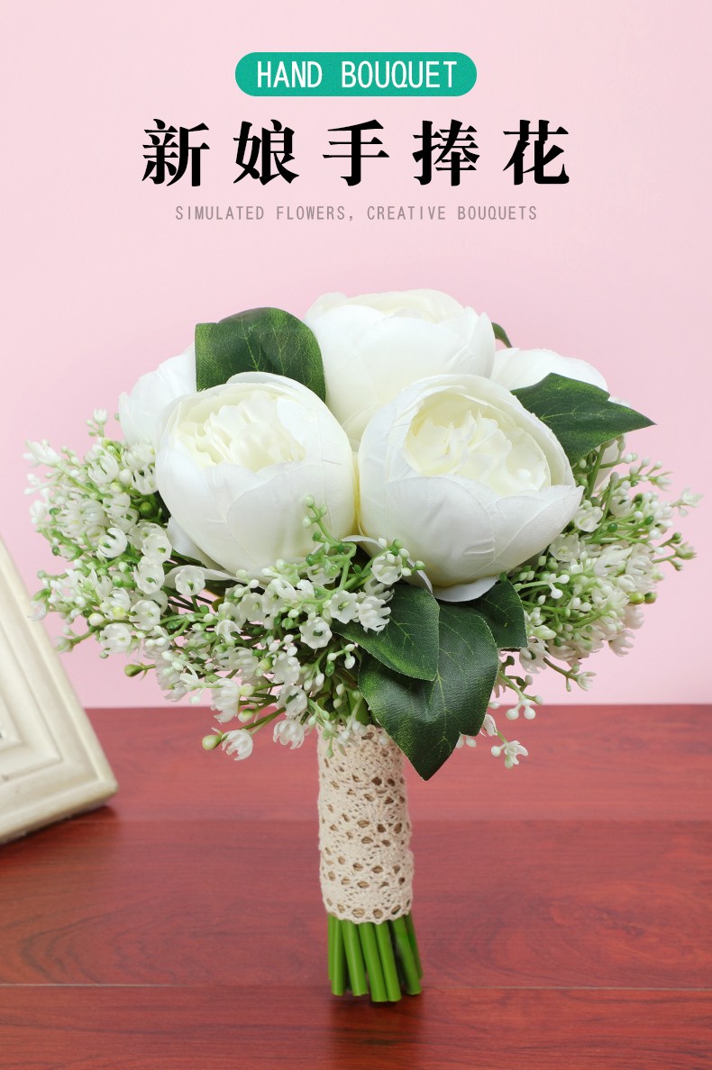 手捧花仿真花摆件简约花束 干花假花装饰花拍照 ins客厅摆设详情图8