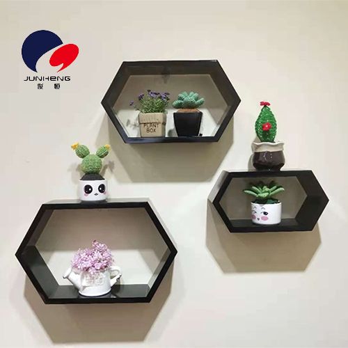 Hexagonal set of three display frame display rack storage rack creative grid