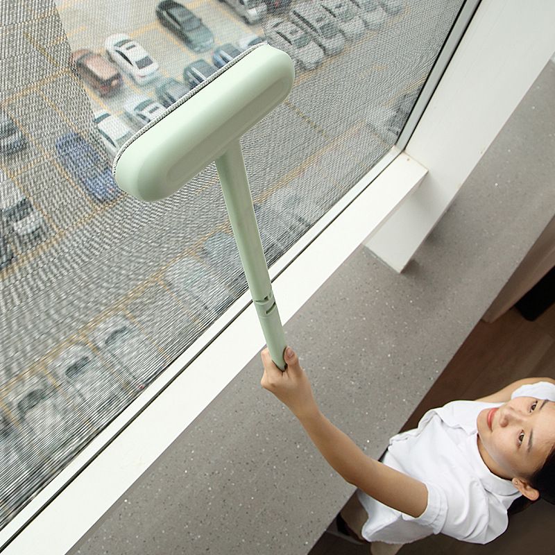 Extended handle high-rise glass cleaning brush, dry and wet dual-purpose screen window dust removal, blanket dusting, floor stain removal oval brush details Picture