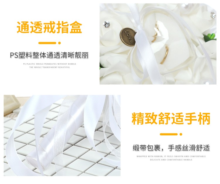 diy artificial pe foam rose ring pillow hand-held bouquet set for cross-border European and American brides' wedding detail image 1