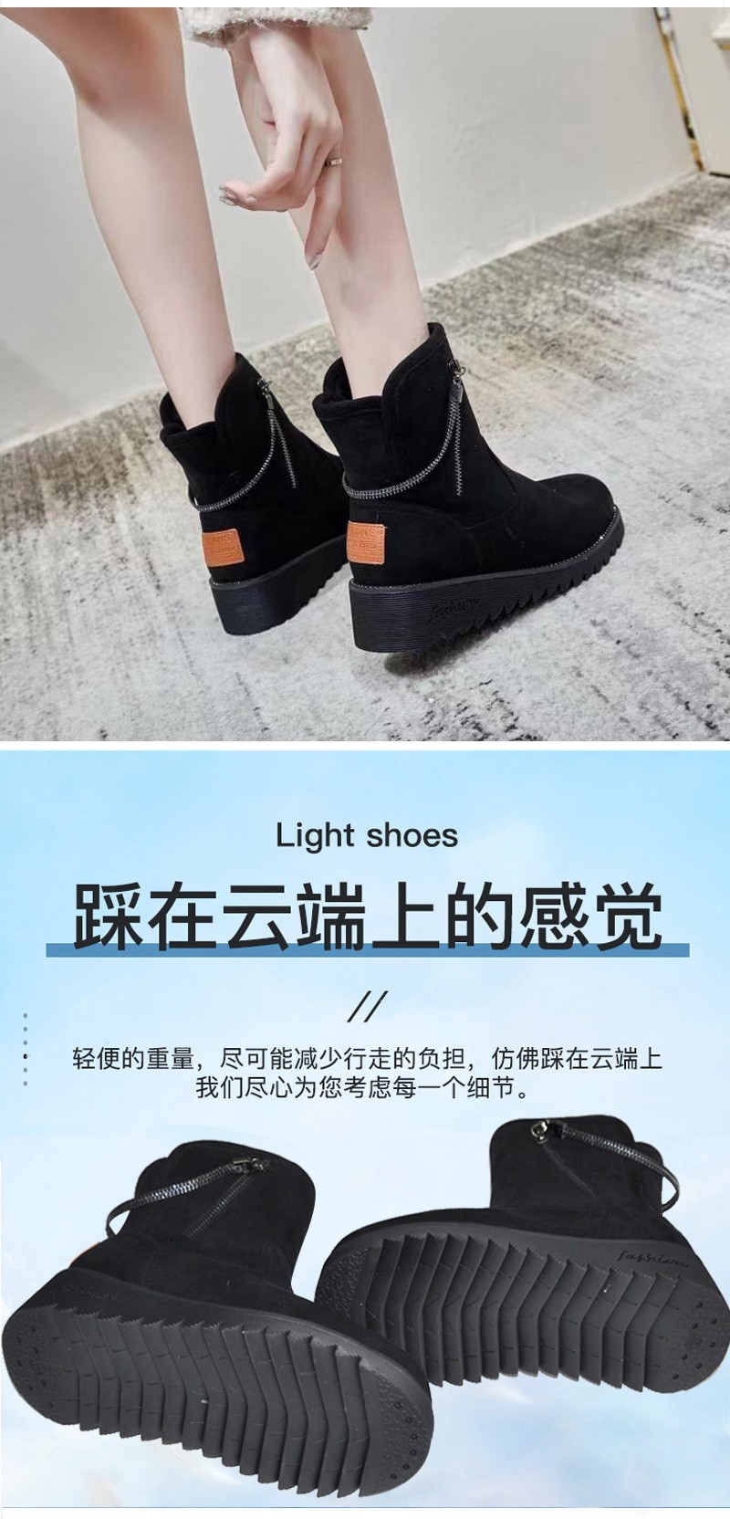 Casual Deerskin Velvet Snow Boots For Women Martin Boots For Women 2020 New Fall/Winter Thickened Ankle Boots With Velvet Cotton Shoes undefined