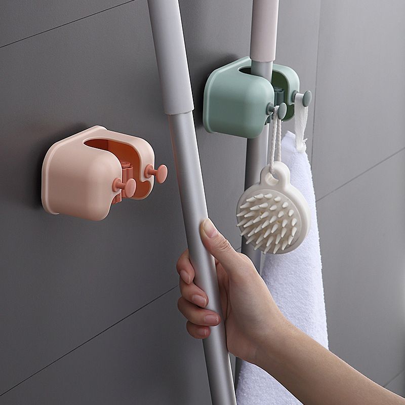 Multi-functional traceless mop holder for storage, bathroom, nail-free wall-mounted broom hanger, mop holder, and daily necessities organization Specification drawing
