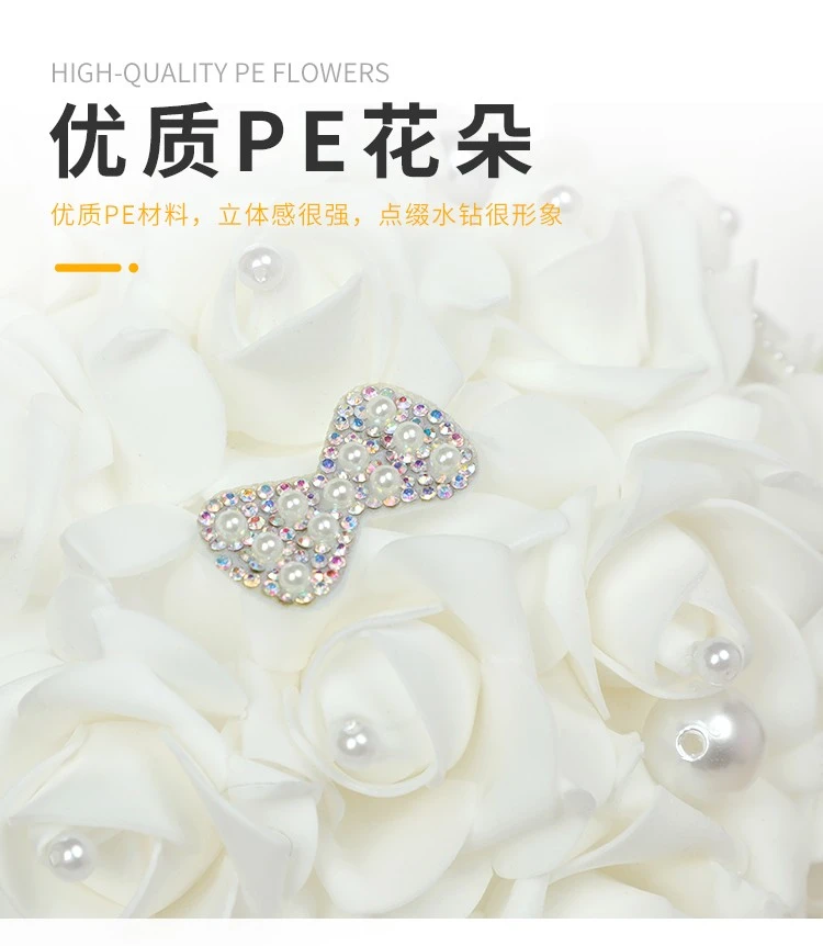 Cross-border European and American creative lace simulation foam rose bouquet wedding bride's bouquet diy customization detail image 9