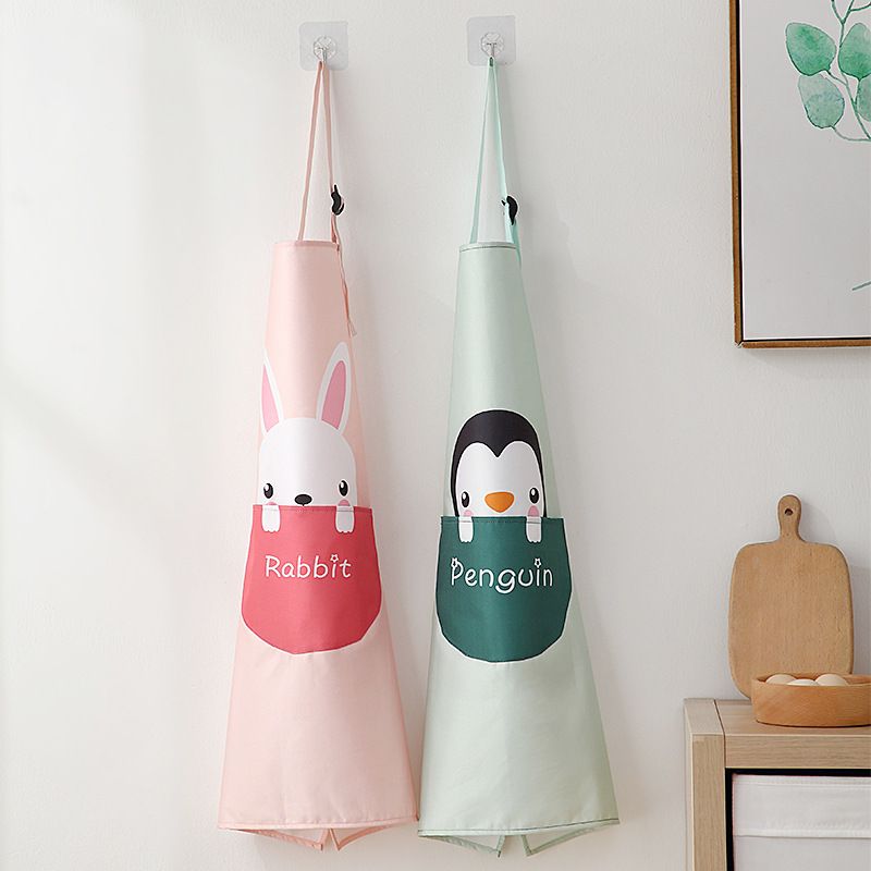 Creative apron, home kitchen skirt, waterproof and oil-resistant for women, cute and fashionable, simple and multi-functional for work, cooking waist wrap details Picture
