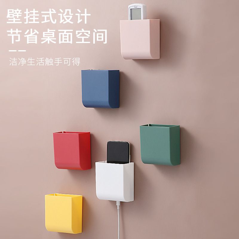 Wall-mounted box, storage rack, TV, mobile phone, keyless, perforated remote control, storage box, wall-mounted rack, air conditioner full figure