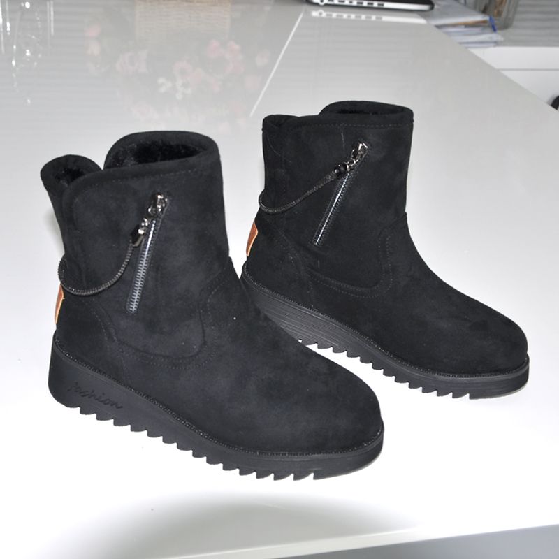 Casual Deerskin Velvet Snow Boots For Women Martin Boots For Women 2020 New Fall/Winter Thickened Ankle Boots With Velvet Cotton Shoes undefined