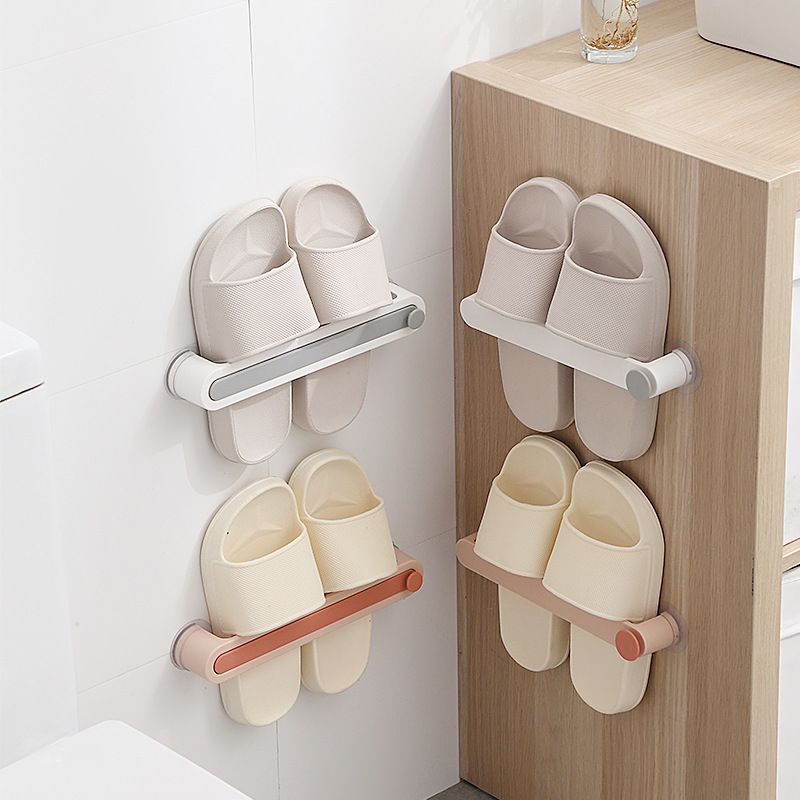 Wholesale bathroom slippers storage rack, non-drilling wall-mounted shoe rack, multi-layer space-saving storage, bathroom hanging full figure