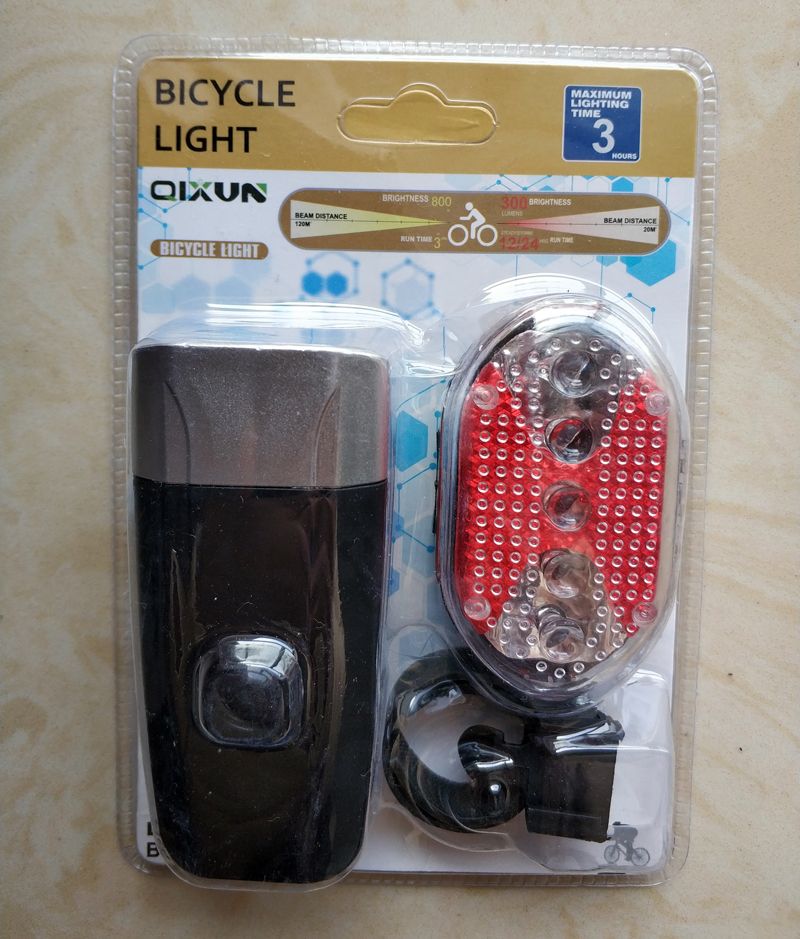 Qx-t0608usb charging Multi-function bicycle headlights rear lights set Bicycle headlights safety warning lights