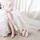 水晶亮片婚鞋女2020年新款香槟色婚纱两穿新娘鞋晚礼服粉色高跟鞋图