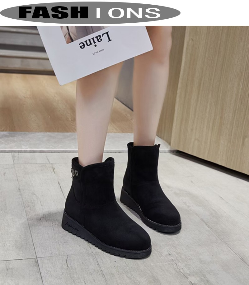 Net Red Casual Fashion Winter Women's Cotton Shoes Waterproof Non-Slip Mid-High Tube Warm Snow Boots With Wool Thickened Cotton Shoes To Wear undefined