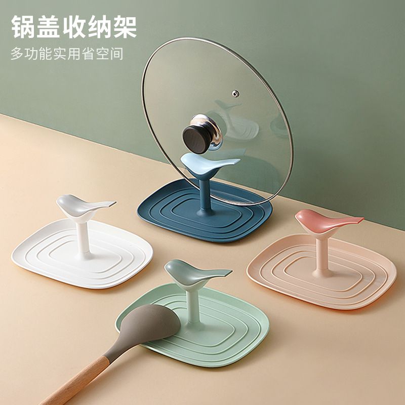 Pot lid rack, wall-mounted kitchen storage rack, no need to drill holes for pot LIDS, cutting board and chopping board storage wonder, creative