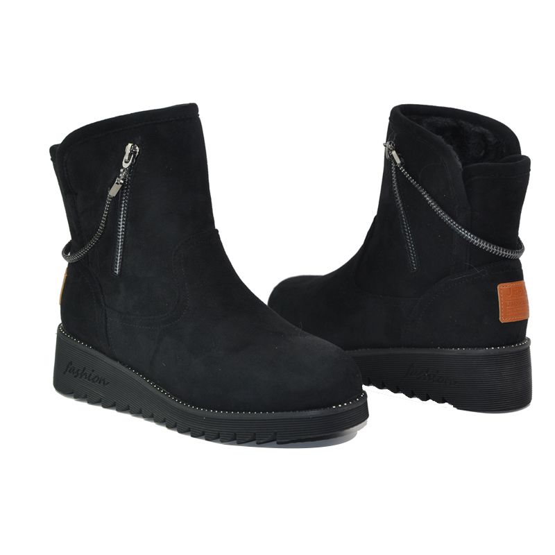 Casual Deerskin Velvet Snow Boots For Women Martin Boots For Women 2020 New Fall/Winter Thickened Ankle Boots With Velvet Cotton Shoes undefined
