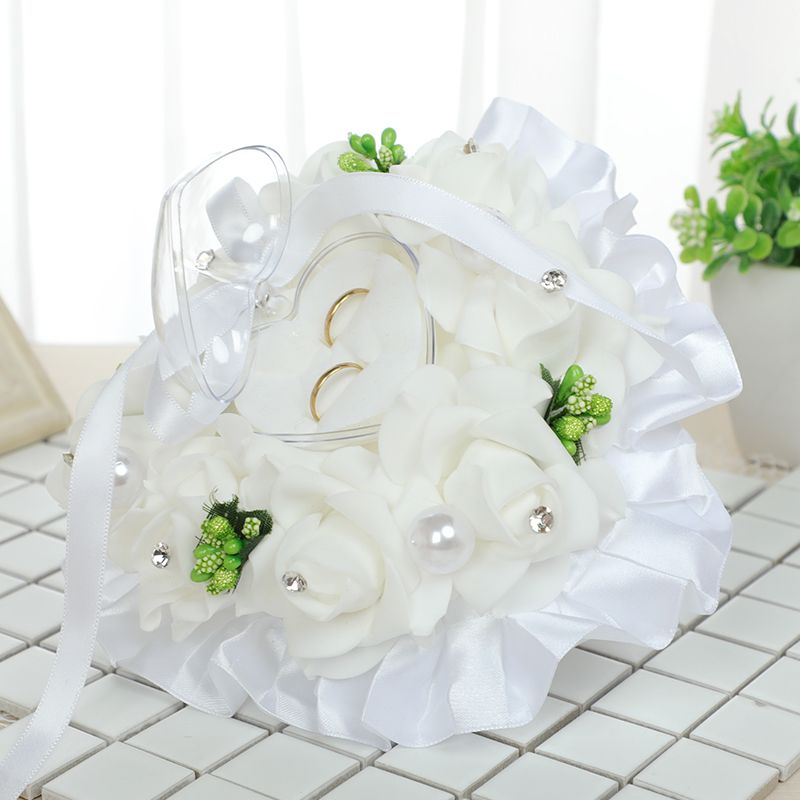 diy artificial pe foam rose ring pillow hand-held bouquet set for cross-border European and American brides' wedding details Picture