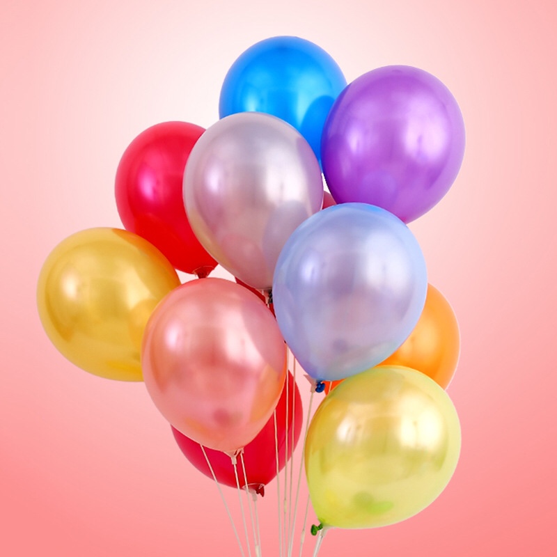 A pack of 100 12-inch pearlescent balloon party balloon venue decorations