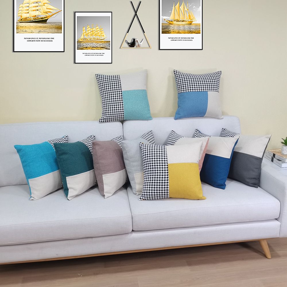 Popular hot style pillowcase model room sofa cushion solid color car waist against light luxury pillow pillow thumbnail