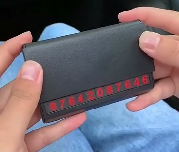 201213汽车临时停车牌手机架 挪车电话车载手机支架 多功能停车卡详情图3