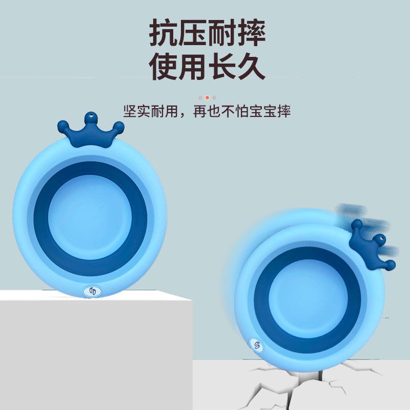 Children's folding washbasin, baby washbasin, newborn products, PP cartoon household baby basin details Picture