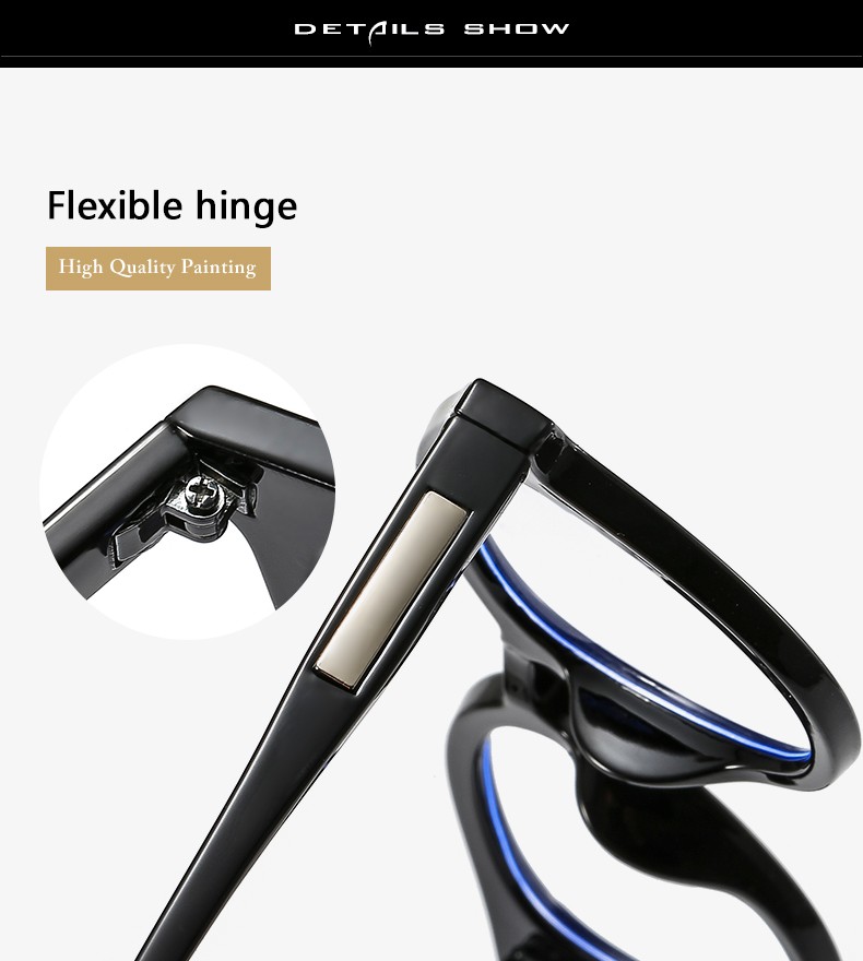 2021 new stylish Korean-style anti-blue light spectacle frame, the same versatile flat light spectacle frame as the Internet celebrity, trendy men's spectacle frame detail image 6