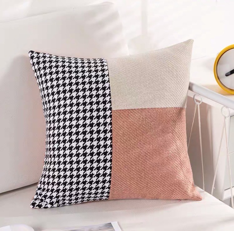 12.22 Live Streaming Special Thousand Bird Grid Patchwork Pillow Cushion (with core) detail image 4