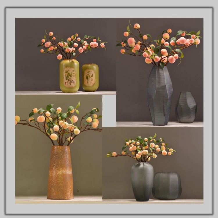 Lanjin Factory offers wholesale and direct sales of artificial flowers, Chinese-style decorative berries, peaches, artificial fruits, and foam artificial peaches detail image 1