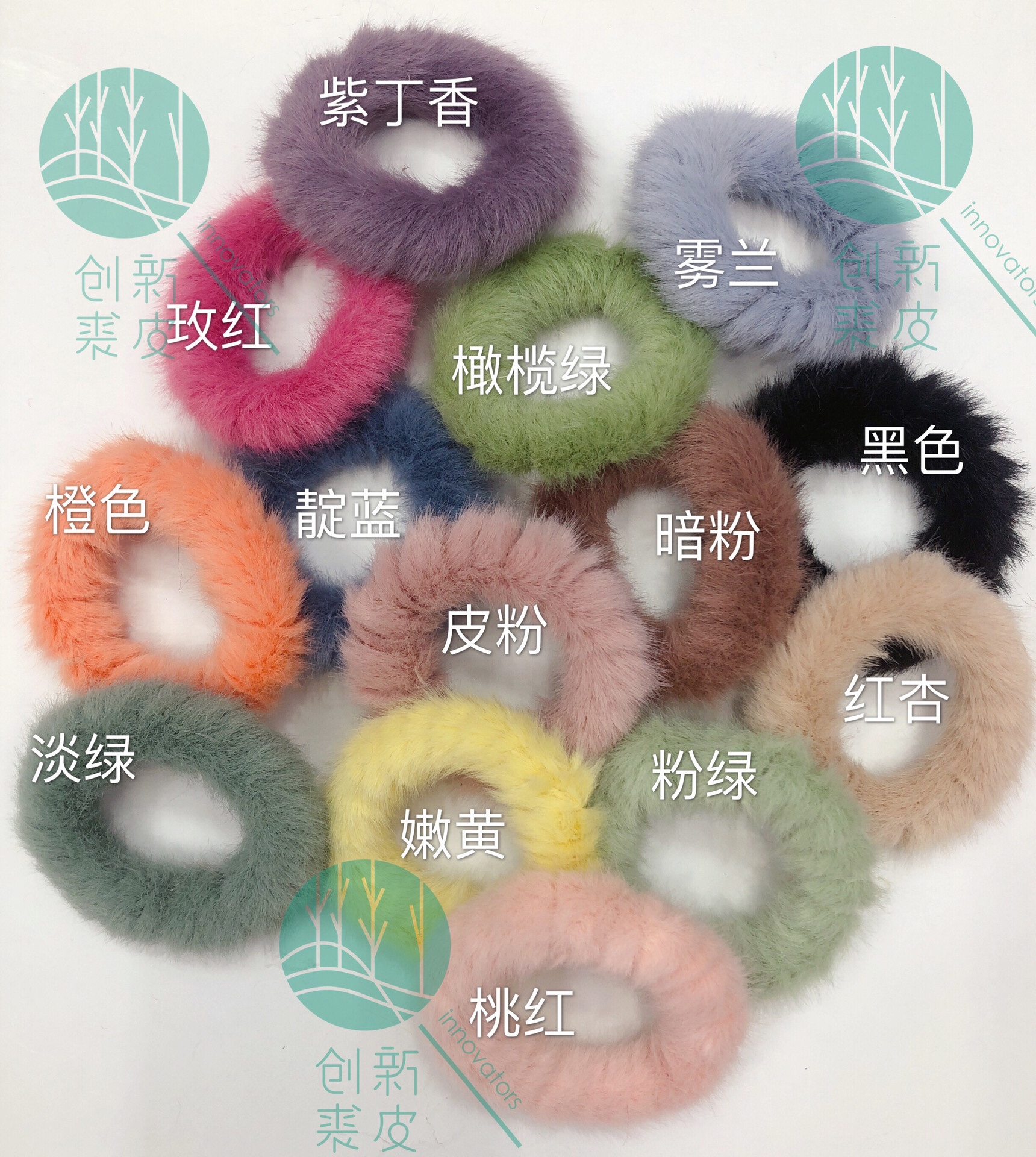Factory direct sales of autumn and winter chic faux jade velvet headbands, Korean trendy furry hair ties, and parent-child hair accessories details Picture