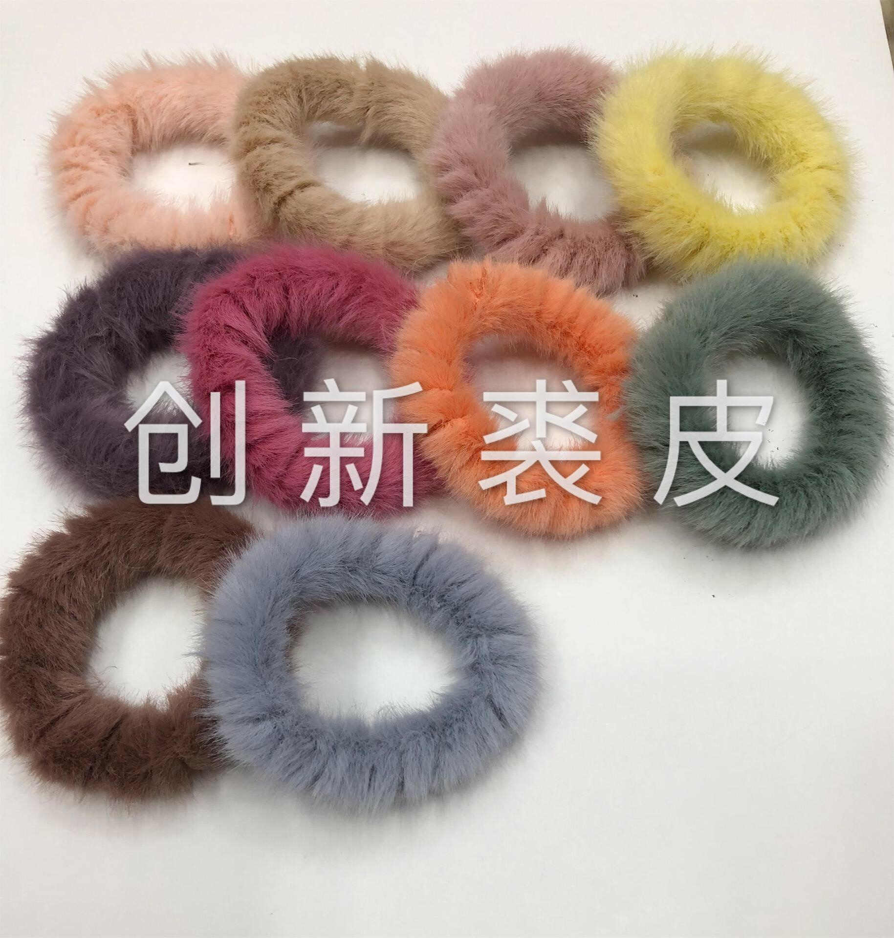 Factory direct sales of autumn and winter chic faux jade velvet headbands, Korean trendy furry hair ties, and parent-child hair accessories detail image 2