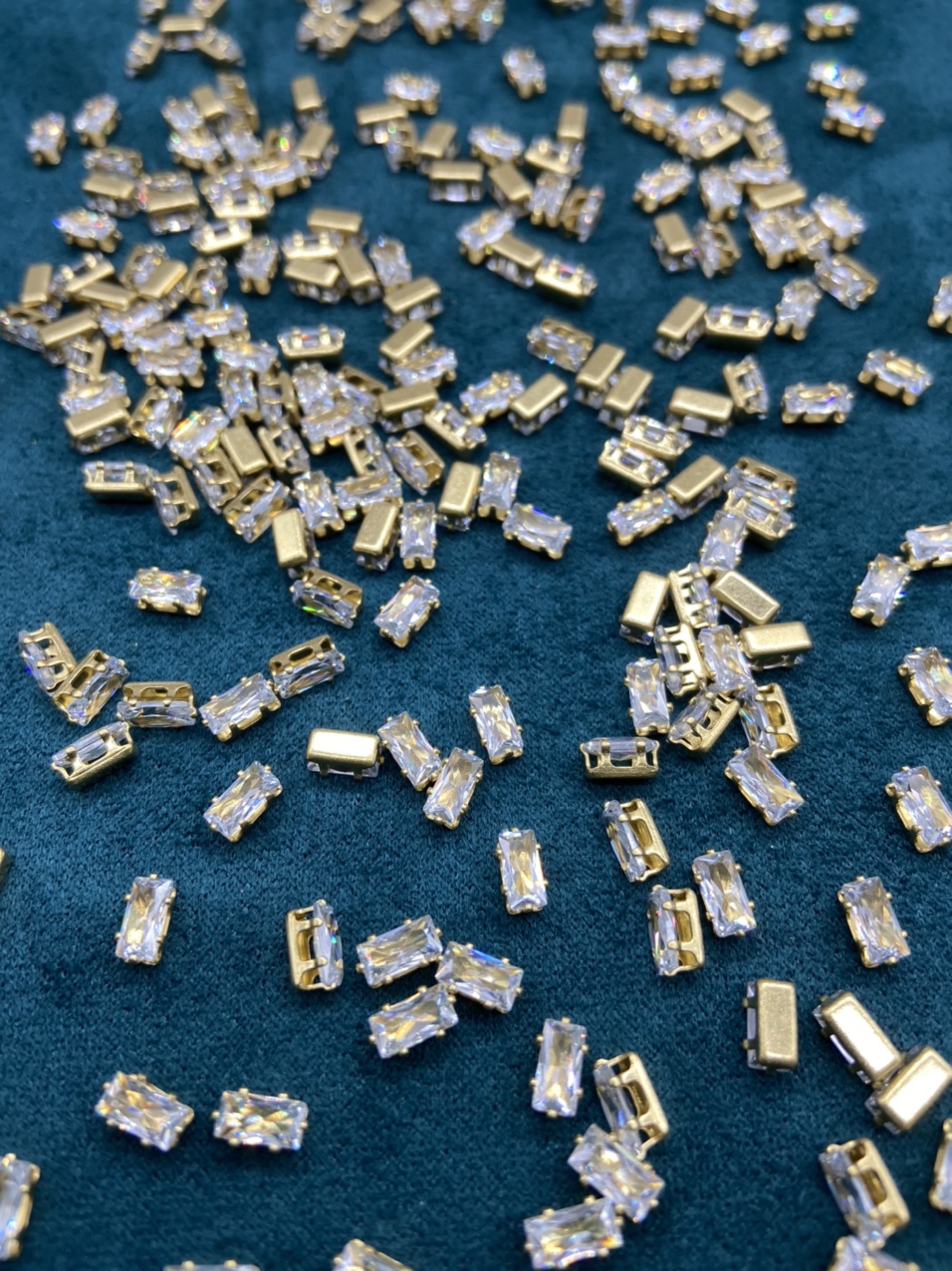 Rectangular zircon claw 2.5*5 earrings, necklaces and jewelry accessories
