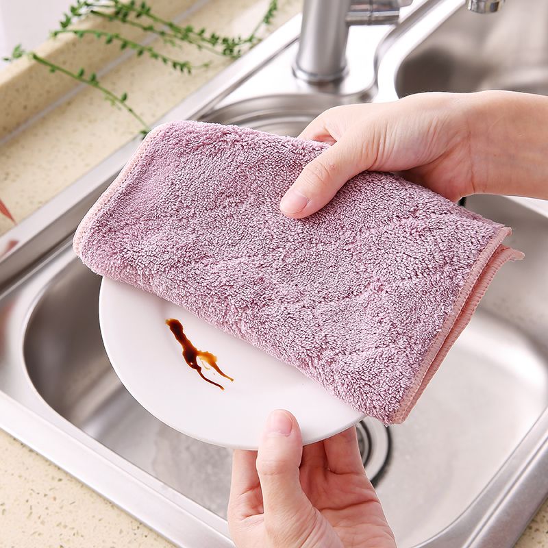 可挂式珊瑚绒擦手巾厨房清洁巾不掉毛吸水抹布洗碗布清洁布详情图2