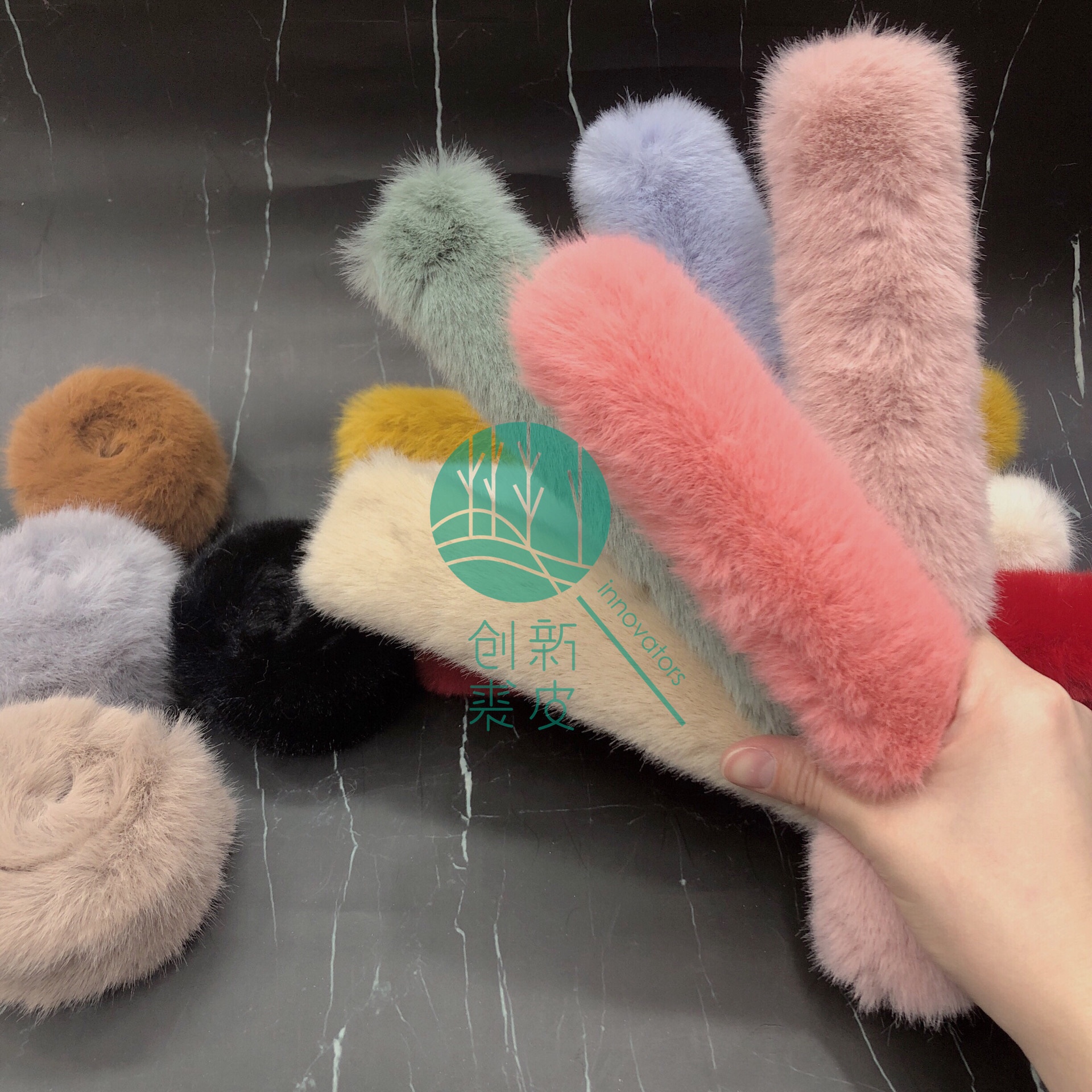 ins Cute plush trendy hair rings, hair bands, wristbands, girls' hundred-tower hair accessories, bun headbands, hair accessories, Diy alloy accessories detail image 2
