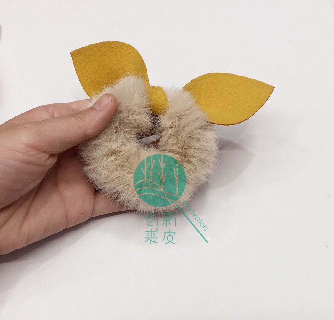 Cute Korean Internet celebrity autumn and winter style rabbit ears, bow, fluffy hair band, bun hairstyle, hair tie, headwear, accessories and accessories detail image 5